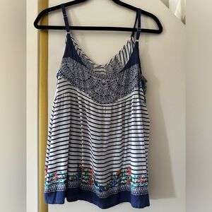 Cabi 796 Floral Striped Harlow Cami Top Size Medium